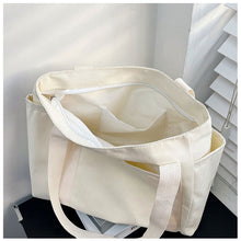 Load image into Gallery viewer, Large Capacity Canvas Tote Bags for Work Commuting Carrying Bag College Style Student Outfit Book Shoulder Bag