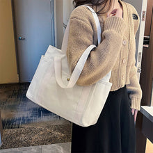Load image into Gallery viewer, Large Capacity Canvas Tote Bags for Work Commuting Carrying Bag College Style Student Outfit Book Shoulder Bag
