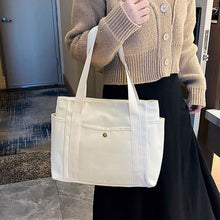 Load image into Gallery viewer, Large Capacity Canvas Tote Bags for Work Commuting Carrying Bag College Style Student Outfit Book Shoulder Bag