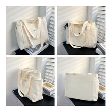 Load image into Gallery viewer, Large Capacity Canvas Tote Bags for Work Commuting Carrying Bag College Style Student Outfit Book Shoulder Bag