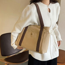 Load image into Gallery viewer, Large Capacity Canvas Tote Bags for Work Commuting Carrying Bag College Style Student Outfit Book Shoulder Bag