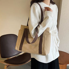 Load image into Gallery viewer, Large Capacity Canvas Tote Bags for Work Commuting Carrying Bag College Style Student Outfit Book Shoulder Bag