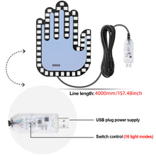 Load image into Gallery viewer, USB Car Finger Gesture Light LED RGB Colorful Fun Gesture Light Hand Lamp Middle Finger Truck Car Accessories