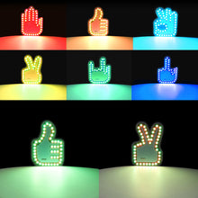 Load image into Gallery viewer, USB Car Finger Gesture Light LED RGB Colorful Fun Gesture Light Hand Lamp Middle Finger Truck Car Accessories