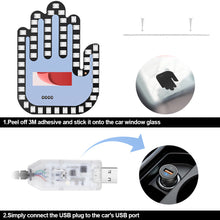Load image into Gallery viewer, USB Car Finger Gesture Light LED RGB Colorful Fun Gesture Light Hand Lamp Middle Finger Truck Car Accessories