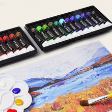 Load image into Gallery viewer, 12/24 Colors Acrylic Paints Set Professional Brush Set 12ml Tubes Artist Drawing Painting Pigment Hand Painted Wall Paint DIY