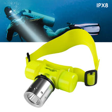 Load image into Gallery viewer, Waterproof Diving Headlight Strong Magnetic Switch Super Bright T6 Light Bead Head-Mounted Long Endurance Flashlight