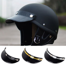 Load image into Gallery viewer, 3 Snap-Button Retro Motorcycle Helmet Sun Shade Protector Retro Open Face Flip Up Down Shield Visor Modified Parts
