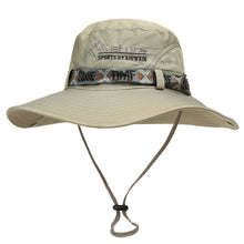 Load image into Gallery viewer, 1Pc Summer Men Bucket Hat Outdoor UV Protection Wide Brim Panama Safari Hunting Hiking Hat Mesh Fisherman Hat Beach Sunscreen Cap