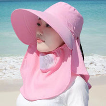 Load image into Gallery viewer, 1Pc Summer Sun Hats UV Protection Outdoor Fishing Cap for Women Hiking Camping Working Visor Bucket Hat Removable Fishing Hat