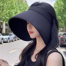 Load image into Gallery viewer, Foldable Sun Hats Female Summer Hat Visors Empty Top Hat Wide Large Brim Beach Hats Beach Protection Caps Women