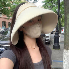 Load image into Gallery viewer, Foldable Sun Hats Female Summer Hat Visors Empty Top Hat Wide Large Brim Beach Hats Beach Protection Caps Women