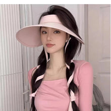Load image into Gallery viewer, Foldable Sun Hats Female Summer Hat Visors Empty Top Hat Wide Large Brim Beach Hats Beach Protection Caps Women