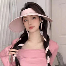 Load image into Gallery viewer, Foldable Sun Hats Female Summer Hat Visors Empty Top Hat Wide Large Brim Beach Hats Beach Protection Caps Women