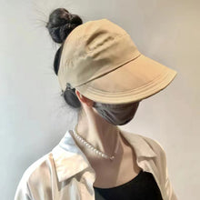 Load image into Gallery viewer, Foldable Wide Brim Empty Top Sun Hat Drawstring Adjustable Caps for Men Women Beach Hats Summer Quick-drying Visors Fisherman Cap