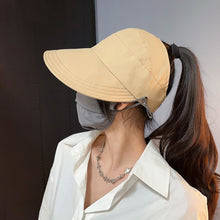 Load image into Gallery viewer, Foldable Wide Brim Empty Top Sun Hat Drawstring Adjustable Caps for Men Women Beach Hats Summer Quick-drying Visors Fisherman Cap