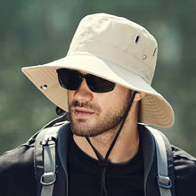 Load image into Gallery viewer, 1Pc Summer Bucket Hat For Men Fisherman Cap Fishing Outdoor Sunshade Big Brim Sunscreen Riding Hiking Suncreen Sunhat