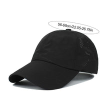 Load image into Gallery viewer, Quick Dry Baseball Cap Outdoor Sports Mesh Breathable Hat For Men Portable Hiking Fishing Sunbonnet Golf Adjustable Cap