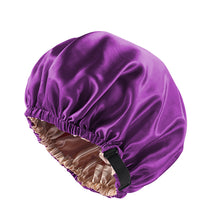 Load image into Gallery viewer, Women Large Satin Bonnet Silky Night Sleeping Cap Adjusting Button Night Hat Beauty Salon Hair Care Hat Bathroom Products