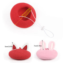Load image into Gallery viewer, 1Pc Painter Wool Cap Pet Designer Rabbit Hats Dog Beret Pet Headwear Warm Headgear Mini Decorative Cute Solid Color Pet Hat