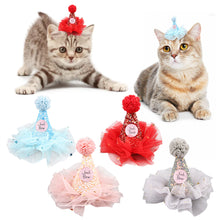 Load image into Gallery viewer, 1Pc Creative Lace happy Birthday Hat Children DIY Crown Hats with Rope Baby Party Birthday Photo Props Cute Pet Dog Party Cap