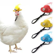 Load image into Gallery viewer, Funny Hats For Small Animals Pet Chicken Duck Hats For Hens Tiny Pets Funny Chicken Accessories Feather Top Hat With Adjustable Elastic Chin Strap Rooster Duck