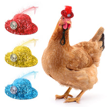 Load image into Gallery viewer, Funny Hats For Small Animals Pet Chicken Duck Hats For Hens Tiny Pets Funny Chicken Accessories Feather Top Hat With Adjustable Elastic Chin Strap Rooster Duck
