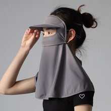 Load image into Gallery viewer, Ice Silk UPF50+ Sunscreen Mask With Brim Extended Neck Guard UV Protection Outdoor Sports Cycling Mask Adjustable Facekini