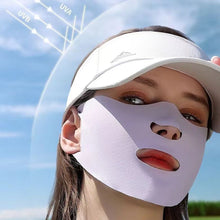 Load image into Gallery viewer, Summer UPF50+ Double Layer Ice Silk Mask Light Breathable Outdoor Cycling Golf Sun Mask 3D Ear Hanging Facekini