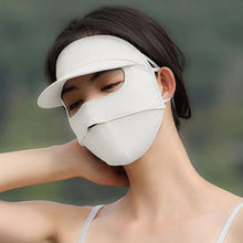 Load image into Gallery viewer, UPF50+ Full Face Sunscreen Mask With Brim Outdoor UV Protection Cycling Driving Ice Silk Facekini