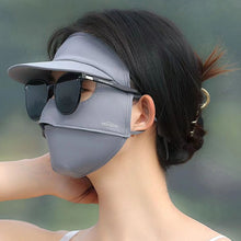 Load image into Gallery viewer, UPF50+ Full Face Sunscreen Mask With Brim Outdoor UV Protection Cycling Driving Ice Silk Facekini