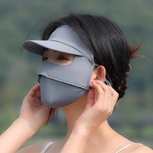 Load image into Gallery viewer, UPF50+ Full Face Sunscreen Mask With Brim Outdoor UV Protection Cycling Driving Ice Silk Facekini