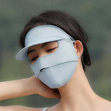Load image into Gallery viewer, UPF50+ Full Face Sunscreen Mask With Brim Outdoor UV Protection Cycling Driving Ice Silk Facekini