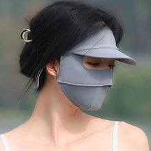 Load image into Gallery viewer, UPF50+ Full Face Sunscreen Mask With Brim Outdoor UV Protection Cycling Driving Ice Silk Facekini