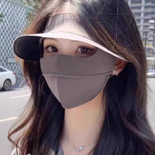 Load image into Gallery viewer, Full Face Sunscreen Mask With Large Vinyl Brim Outdoor Driving Riding UV Protection Eye Protection Ice Silk Facekini