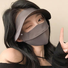 Load image into Gallery viewer, Full Face Sunscreen Mask With Large Vinyl Brim Outdoor Driving Riding UV Protection Eye Protection Ice Silk Facekini