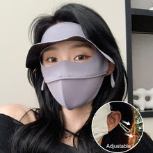 Load image into Gallery viewer, Full Face Sunscreen Mask With Large Vinyl Brim Outdoor Driving Riding UV Protection Eye Protection Ice Silk Facekini