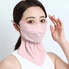 Load image into Gallery viewer, Extended Neck Support Sunscreen Mask UV Protection Eye Protection 3D Ice Silk Mask Outdoor Cycling Driving Breathable Facekini
