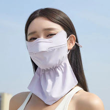 Load image into Gallery viewer, Extended Neck Support Sunscreen Mask UV Protection Eye Protection 3D Ice Silk Mask Outdoor Cycling Driving Breathable Facekini