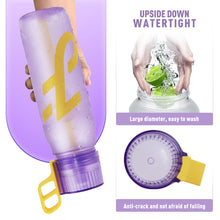 Load image into Gallery viewer, 650ML Large Capacity Outdoor Sports Water Bottle With 0 Sugar 0 Fat 0 Calories Fruit Flavoured Ring Fun Straw Bottle