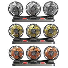 Load image into Gallery viewer, 5V 12V 24V Adjustable 3 Head Car Fan Cooling Car Fan USB 2 Speeds For Auto Cooler Air Fan Accessories
