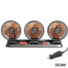 Load image into Gallery viewer, 5V 12V 24V Adjustable 3 Head Car Fan Cooling Car Fan USB 2 Speeds For Auto Cooler Air Fan Accessories