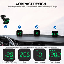 Load image into Gallery viewer, Digital Mini Car HUD Head Up Display GPS Speedometer Gauges Compass USB Port Compass Speed Meter For Car Pickup Trucks with Suction Cup Bracket