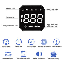 Load image into Gallery viewer, Digital Mini Car HUD Head Up Display GPS Speedometer Gauges Compass USB Port Compass Speed Meter For Car Pickup Trucks with Suction Cup Bracket