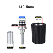 Load image into Gallery viewer, Car Washer Water Cleaning Hose Pipe Fitting Twist Connector High Pressure Washer Hose Insert Fittings D14 D15mm Ring Nut M22 M14