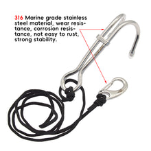 Load image into Gallery viewer, 316 Stainless Steel Double Head Diving Hook Strong Durable Double Flow Hook Fluorescent Parachute Maintain Body Stability And Balance Diving Safety Accessories