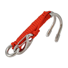 Load image into Gallery viewer, 316 Stainless Steel Double Head Diving Hook Strong Durable Double Flow Hook Fluorescent Parachute Maintain Body Stability And Balance Diving Safety Accessories