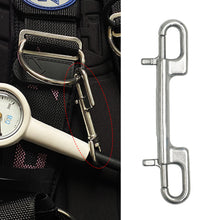 Load image into Gallery viewer, 316 Stainless Steel Single/Double Head Diving Hook Quick Release Spring Buckle Tow Rope Hook 360° Rotation BCD Diving Equipment