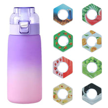 Load image into Gallery viewer, 600ML Fun Sippy Bottle With 0 Sugar 0 Calorie Fruit Scent Ring Two-Color Gradient Sports Fragrance Bottle