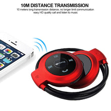 Load image into Gallery viewer, Mini Wireless Bluetooth Headphones Insert TF Card FM Radio Foldable Headsets Sports Stereo Headphones